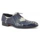 Mauri Bumby Arce Raindrops / Wonder Blue Genuine Crocodile / Ostrich Leg Derby Oxford Shoes 4942.